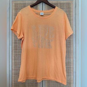 Victoria's Secret Orange Short Sleeve Tee, XXL, NWOT - Free Jewelry Gift!